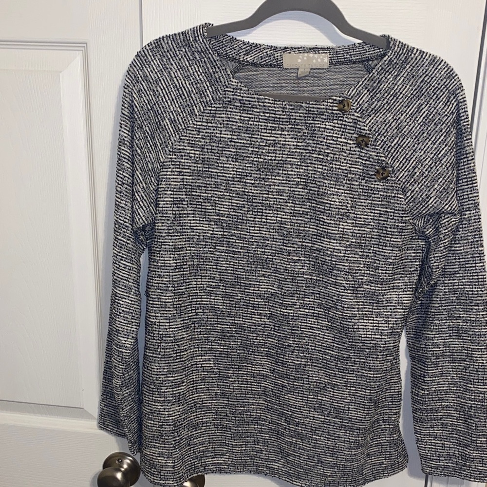 Carolyn Taylor Black and White Knit Sweater